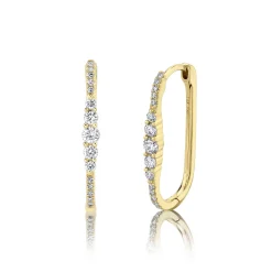 0.29CT DIAMOND OVAL HOOP EARRING