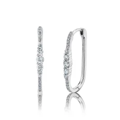 0.29CT DIAMOND OVAL HOOP EARRING