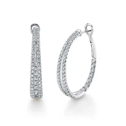 2.67CT DIAMOND OVAL HOOP EARRING
