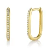 0.08CT DIAMOND OVAL HOOP EARRING