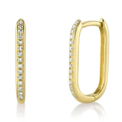 0.08CT DIAMOND OVAL HOOP EARRING