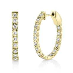 0.90CT DIAMOND OVAL HOOP EARRING