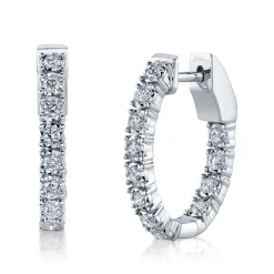 0.47CT DIAMOND OVAL HOOP EARRING