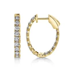 0.90CT DIAMOND OVAL HOOP EARRING