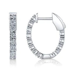0.47CT DIAMOND OVAL HOOP EARRING