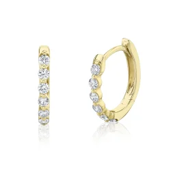 0.26CT DIAMOND OVAL HUGGIE EARRING