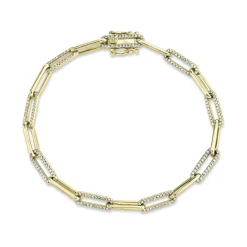 0.74CT DIAMOND PAPER CLIP LINK BRACELET
