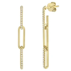 0.17CT DIAMOND PAPER CLIP LINK EARRING