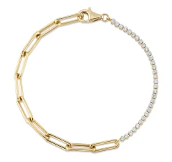 0.66CT DIAMOND PAPER CLIP LINK BRACELET