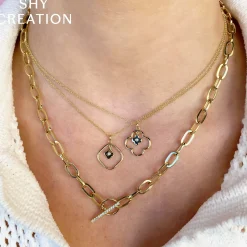 0.13CT DIAMOND PAPER CLIP LINK NECKLACE