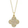 0.23CT DIAMOND PAVE CLOVER NECKLACE