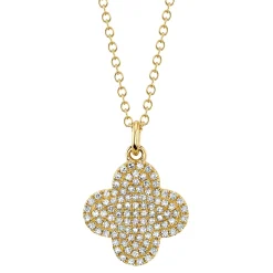 0.23CT DIAMOND PAVE CLOVER NECKLACE