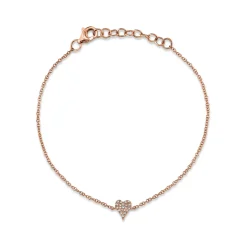 0.05CT DIAMOND PAVE HEART BRACELET