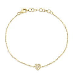 0.04CT DIAMOND PAVE HEART BRACELET