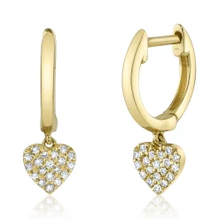 0.09CT DIAMOND PAVE HEART HUGGIE EARRING