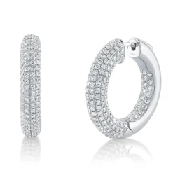 3.94CT DIAMOND PAVE HOOP EARRING