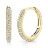 0.21CT DIAMOND PAVE HOOP EARRING