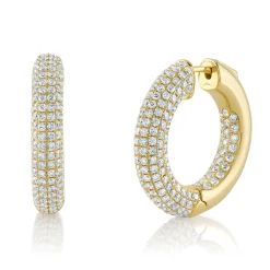 3.94CT DIAMOND PAVE HOOP EARRING