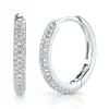 0.21CT DIAMOND PAVE HOOP EARRING