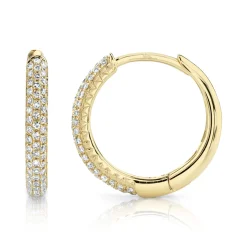 0.21CT DIAMOND PAVE HOOP EARRING