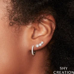0.21CT DIAMOND PAVE HOOP EARRING