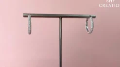 0.21CT DIAMOND PAVE HOOP EARRING