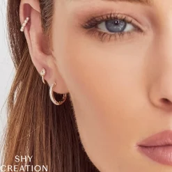 0.21CT DIAMOND PAVE HOOP EARRING