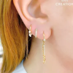 0.12CT DIAMOND PAVE HUGGIE EARRING
