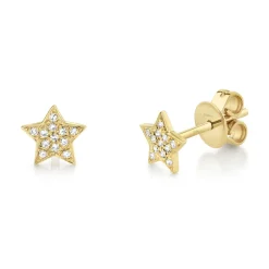 0.07 Ct. Diamond Pave Mini Star Stud Earring