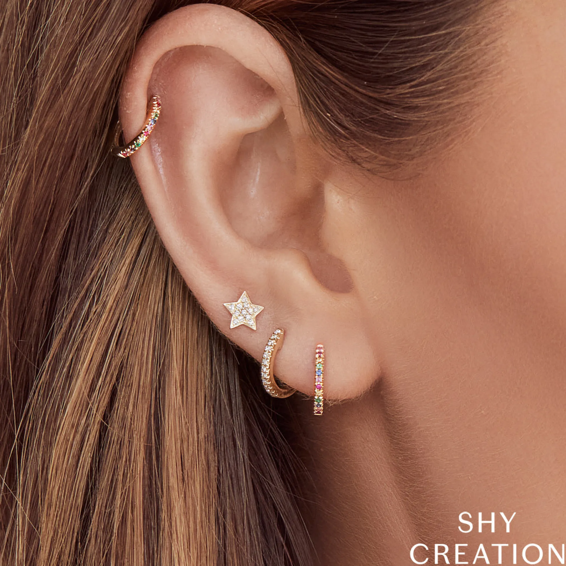 0.07 Ct. Diamond Pave Mini Star Stud Earring