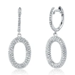 0.49CT DIAMOND PAVE OVAL EARRING