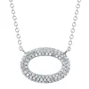 0.23CT DIAMOND PAVE OVAL NECKLACE