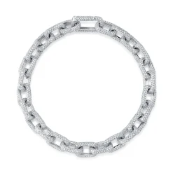 7.52CT DIAMOND PAVE PAPER CLIP LINK BRACELET