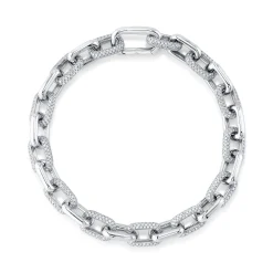 3.67CT DIAMOND PAVE PAPER CLIP LINK BRACELET