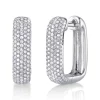 0.59CT DIAMOND PAVE RECTANGLE HOOP EARRING