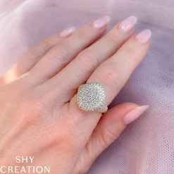 2.28CT DIAMOND PAVE SIGNET RING