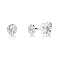 0.07CT DIAMOND PAVE STUD EARRING