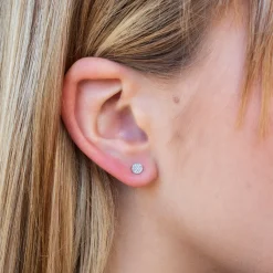 0.07CT DIAMOND PAVE STUD EARRING