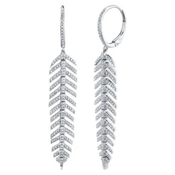 0.60CT DIAMOND 'Phoenix' Drop FEATHER EARRING - Short