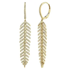 0.60CT DIAMOND 'Phoenix' Drop FEATHER EARRING - Short