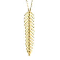 0.29CT DIAMOND 'Phoenix' FEATHER Pendant NECKLACE