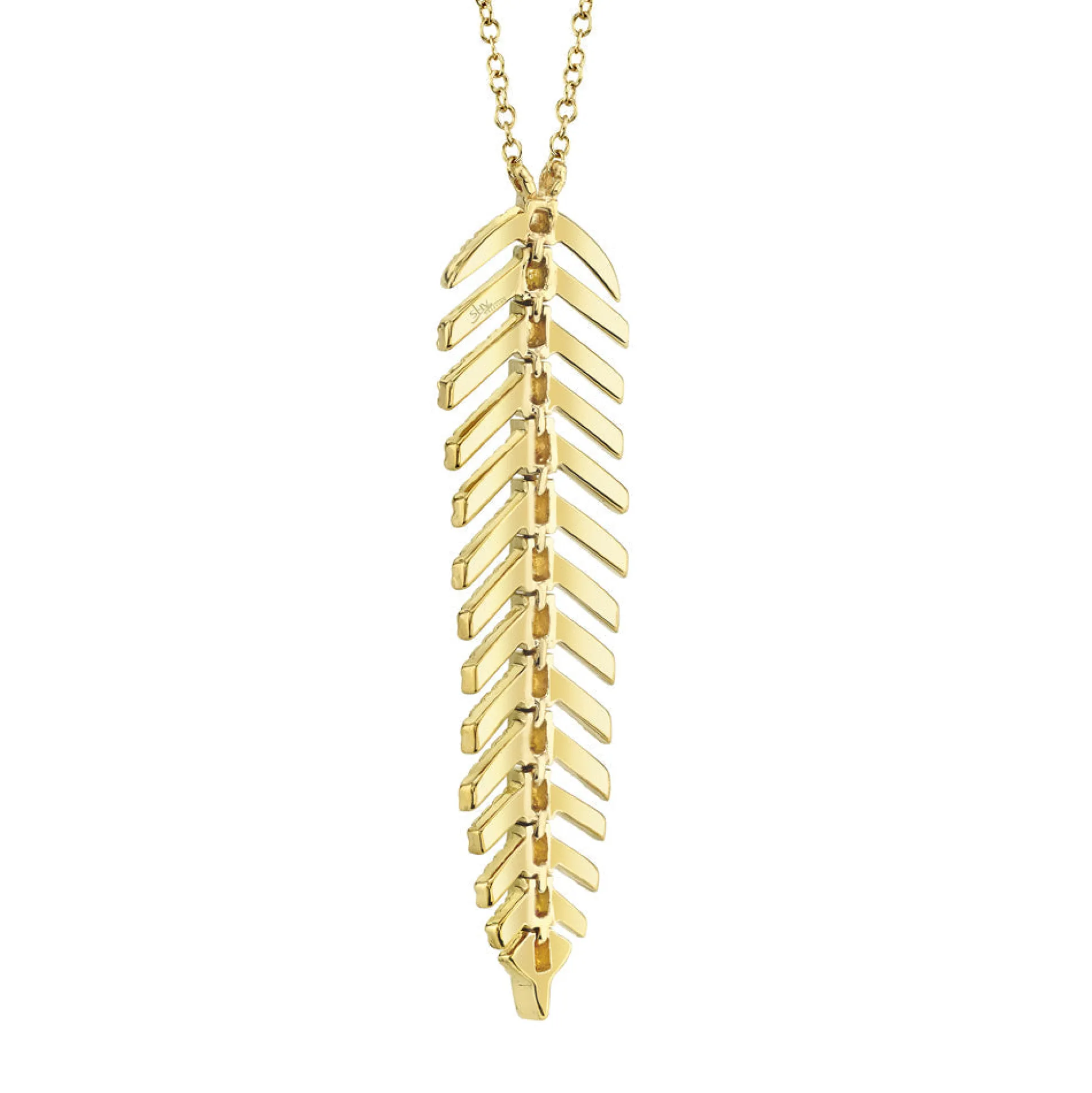 0.29CT DIAMOND 'Phoenix' FEATHER Pendant NECKLACE