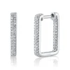 0.27CT DIAMOND RECTANGLE HOOP EARRING