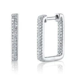 0.27CT DIAMOND RECTANGLE HOOP EARRING