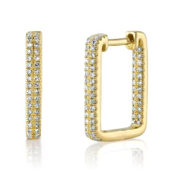 0.27CT DIAMOND RECTANGLE HOOP EARRING