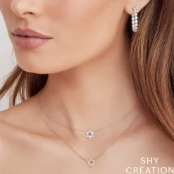 0.11CT DIAMOND STAR OF DAVID NECKLACE