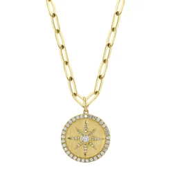 0.43CT DIAMOND STAR PAPER CLIP LINK NECKLACE