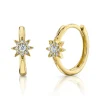 0.10CT DIAMOND STARBURST HUGGIE EARRING