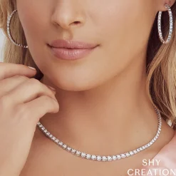 4.39CT DIAMOND TENNIS CHOKER NECKLACE