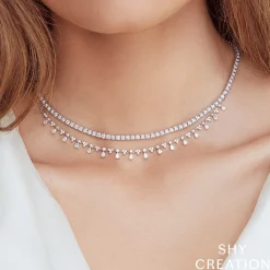 3.96CT DIAMOND TENNIS NECKLACE